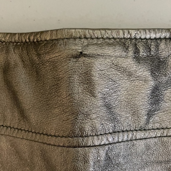 Vintage Spiegel Gold Leather Midi Pencil Size 8 - Picture 5 of 7